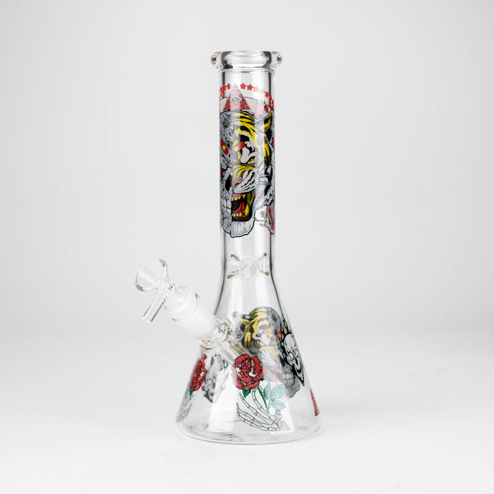 10" Glow-in-the-Dark Monster Design Glass Beaker Bong