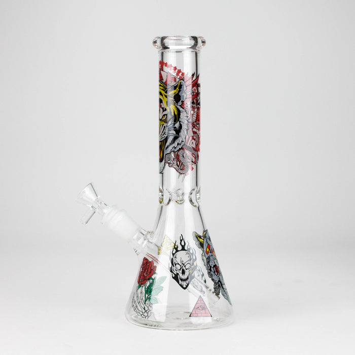 10" Glow-in-the-Dark Monster Design Glass Beaker Bong