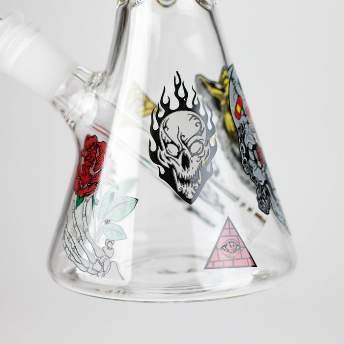 10" Glow-in-the-Dark Monster Design Glass Beaker Bong