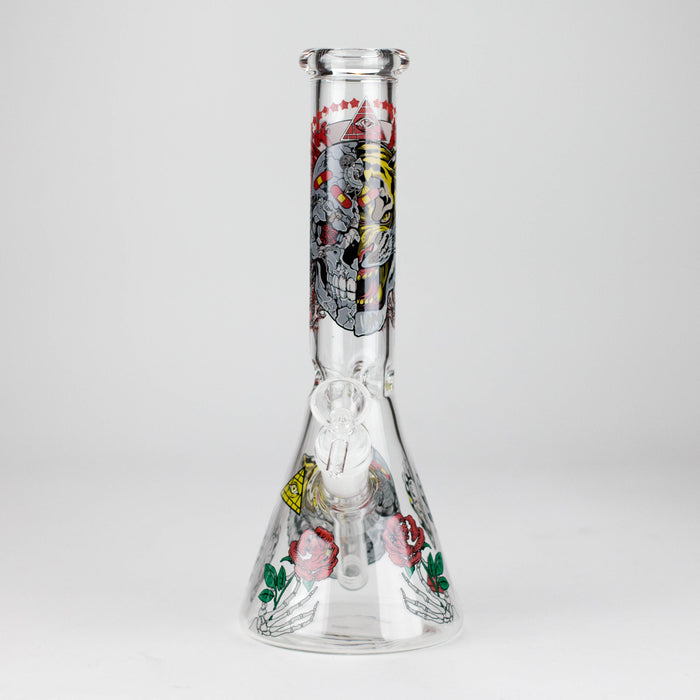 10" Glow-in-the-Dark Monster Design Glass Beaker Bong