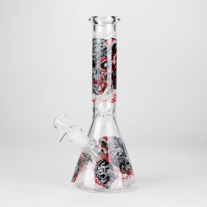 10" Glow-in-the-Dark Monster Design Glass Beaker Bong