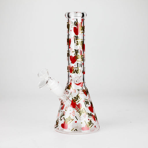 10" Love Design Glass Beaker Bong Glass Bong 777 Smoke Design1