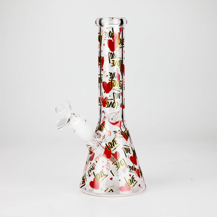 10" Love Design Glass Beaker Bong Glass Bong 777 Smoke Design1