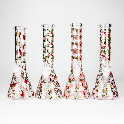 10" Love Design Glass Beaker Bong Glass Bong 777 Smoke