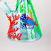 10" 3D Under The Sea Design Glass Beaker Bong-Glow in the dark Glass Bong 777 Smoke