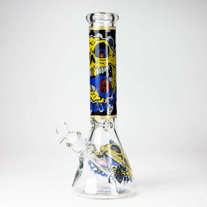 14" Monster Design 7mm Thick Heavy Duty Glass Beaker Bong Glass Bong 777 Smoke Design2