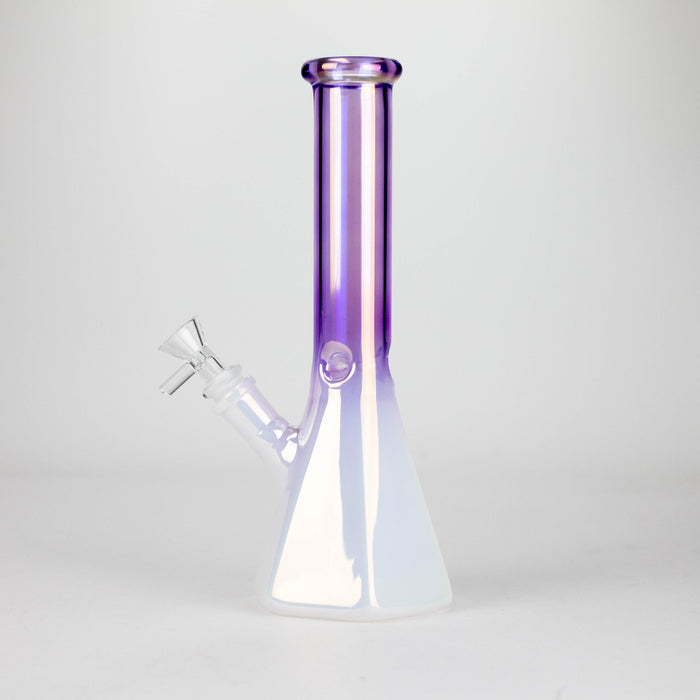 10" Smoke On The Ice Two-Tone Glass Beaker Bong with Octagon Base Glass Bong 777 Smoke