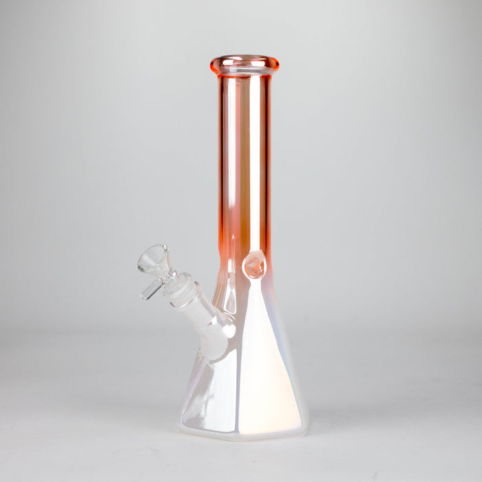 10" Smoke On The Ice Two-Tone Glass Beaker Bong with Octagon Base Glass Bong 777 Smoke Orange