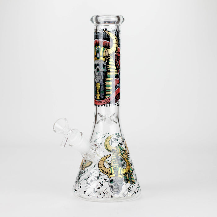 10" King Of Death Design Glass Beaker Bong Glass Bong 777 Smoke Design1