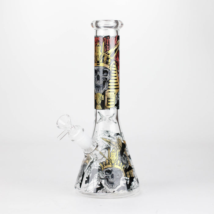 10" King Of Death Design Glass Beaker Bong Glass Bong 777 Smoke Design4