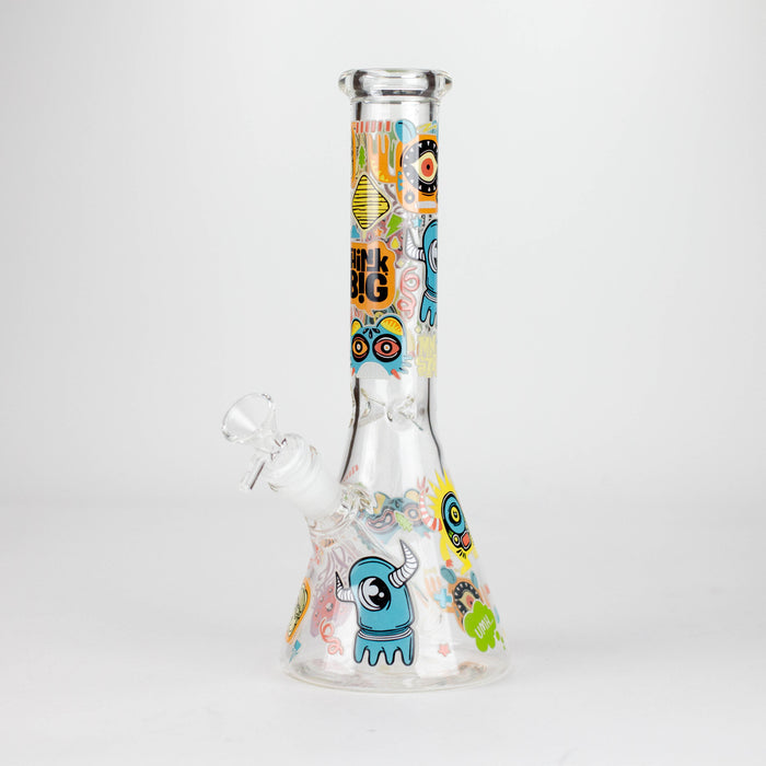 10" Monster Graffiti Design Glass Beaker Bong Glass Bong 777 Smoke Design1