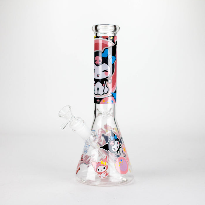 10" Cartoon Girl Design Glass Beaker Bong Glass Bong 777 Smoke Design1