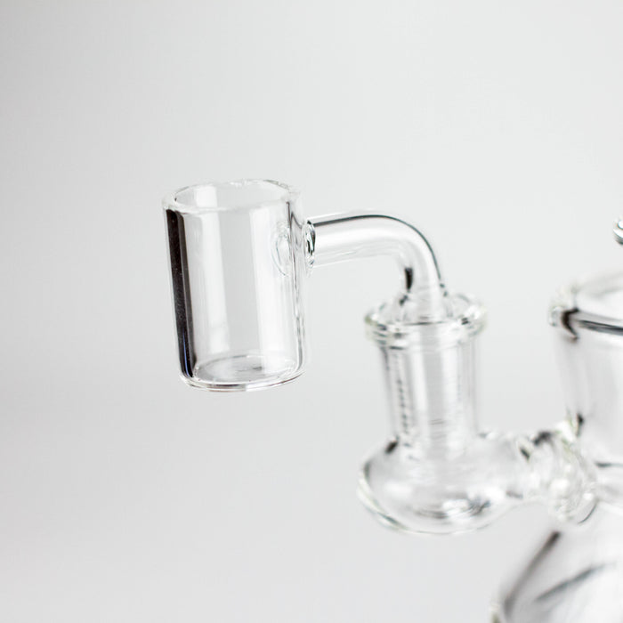 6" 2-in-1 Color Accented Mini Rig with Perc, Banger & Bowl Included Glass Rig 777 Smoke