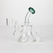 6" 2-in-1 Color Accented Mini Rig with Perc, Banger & Bowl Included Glass Rig 777 Smoke Green