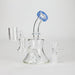6" 2-in-1 Color Accented Mini Rig with Perc, Banger & Bowl Included Glass Rig 777 Smoke Milk Green