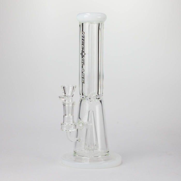 NG | 12 inch Hexagon Tube Cone Perc Bong [YN1183] Glass Bong High-End Brands Glass White