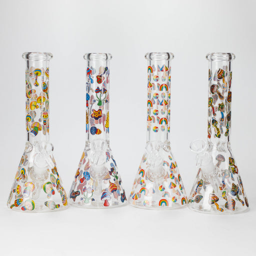 10" Cartoon Muashroom Design Glass Beaker Bong Glass Bong 777 Smoke