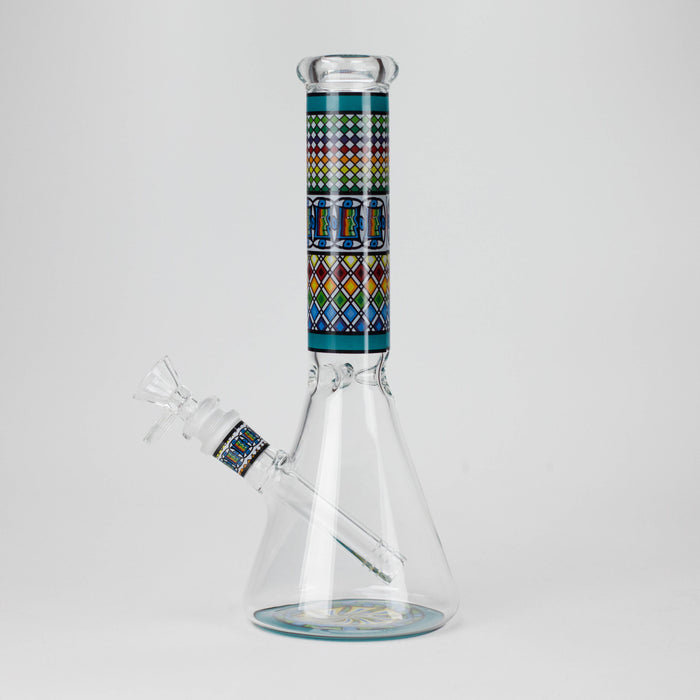 10" Prism Mosaic Design Glass Beaker Bong Glass Bong 777 Smoke