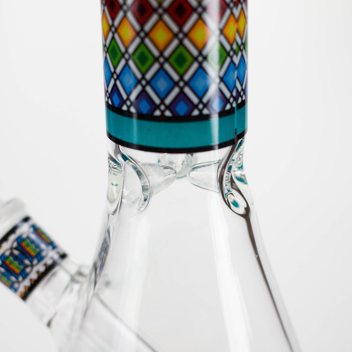 10" Prism Mosaic Design Glass Beaker Bong Glass Bong 777 Smoke