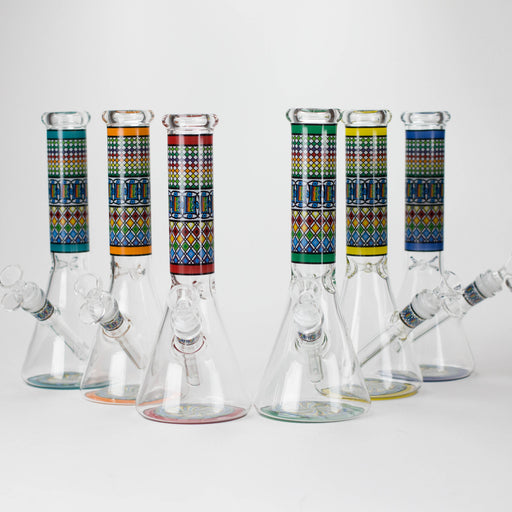 10" Prism Mosaic Design Glass Beaker Bong Glass Bong 777 Smoke