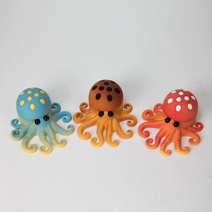 4" Octopus-Shaped Metal Grinder Gift Pack 3-Layer (Box of 12) Display Pack 777 Smoke