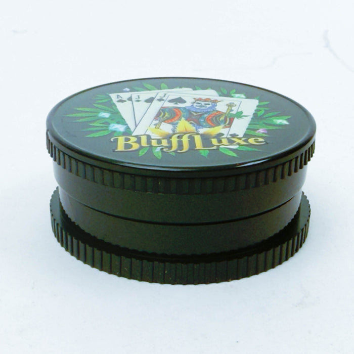 2.5" Poker Design Transparent Plastic Grinder – 3-Layer (Box of 12) Display Pack 777 Smoke