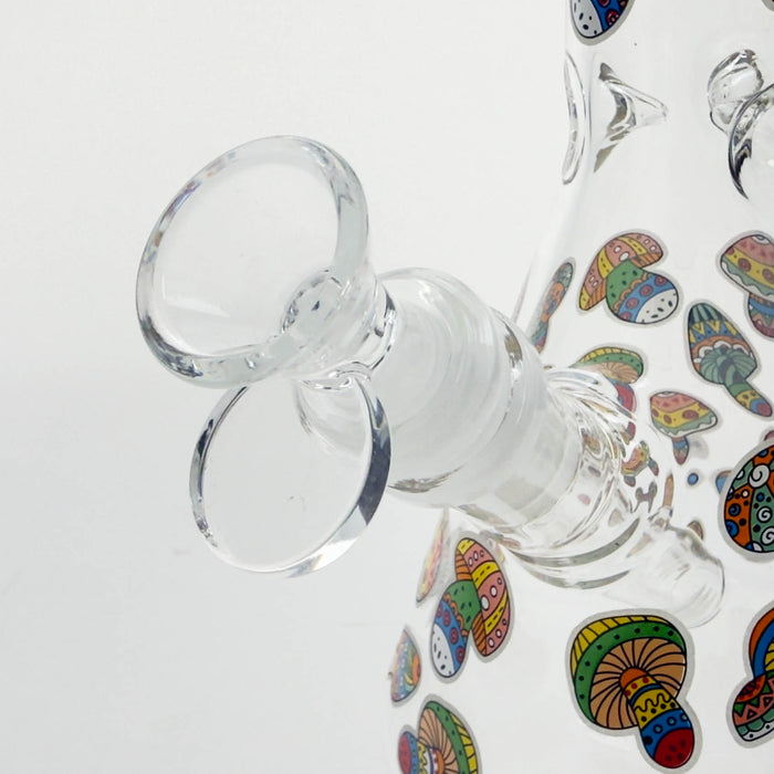 10" Cartoon Mushroom Design Glass Beaker Bong – Glow in the Dark Glass Bong 777 Smoke