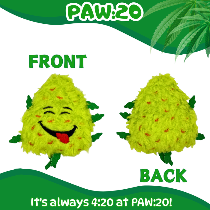 Bud Jr. the Weed Nug - Plush Catnip Cat Toy - 3" For Pet PAW:20