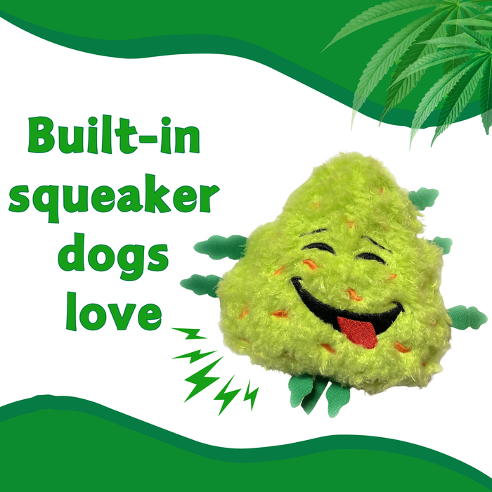 Bud the Weed Nug - Parody Plush Squeaky Dog Toy - 6" For Pet PAW:20