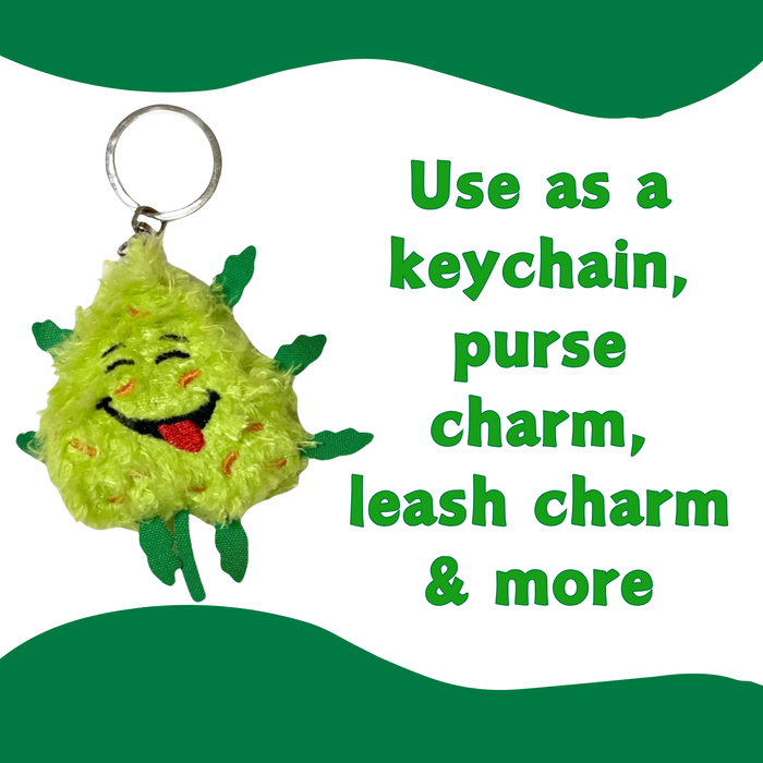 Bud the Weed Nug Keychain - Stuffed Parody Pot Nug - 2" Gadget PAW:20