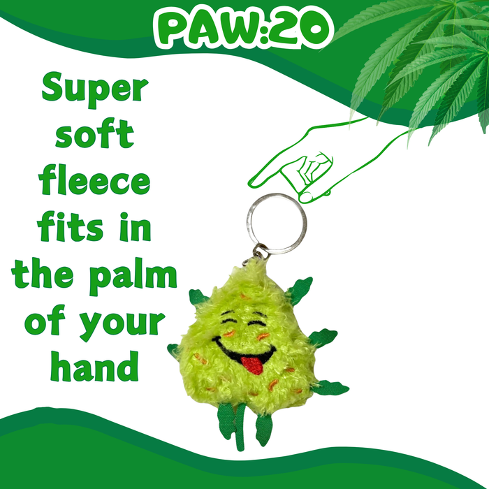 Bud the Weed Nug Keychain - Stuffed Parody Pot Nug - 2" Gadget PAW:20
