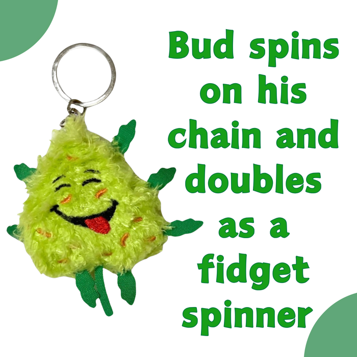 Bud the Weed Nug Keychain - Stuffed Parody Pot Nug - 2" Gadget PAW:20