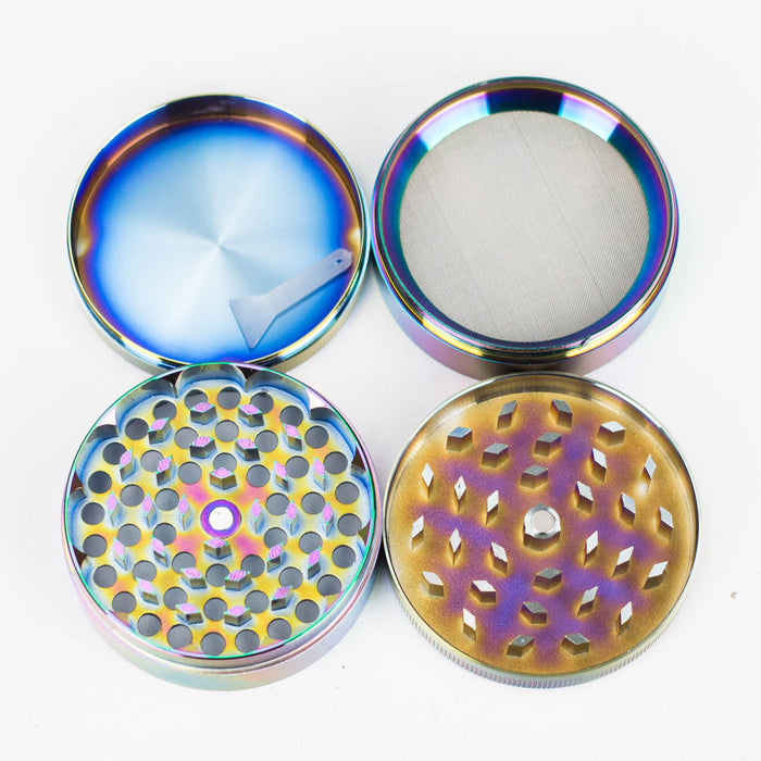 HIT | Rainbow Metal Grinder 4parts 63mm 4parts 6 display [HIT804] Display Pack NIBO Distribution