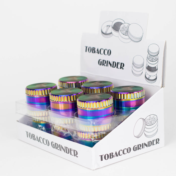 HIT | Rainbow 50mm Metal Grinder 4 parts Grip Cap 12 display [GRI738] Display Pack NIBO Distribution