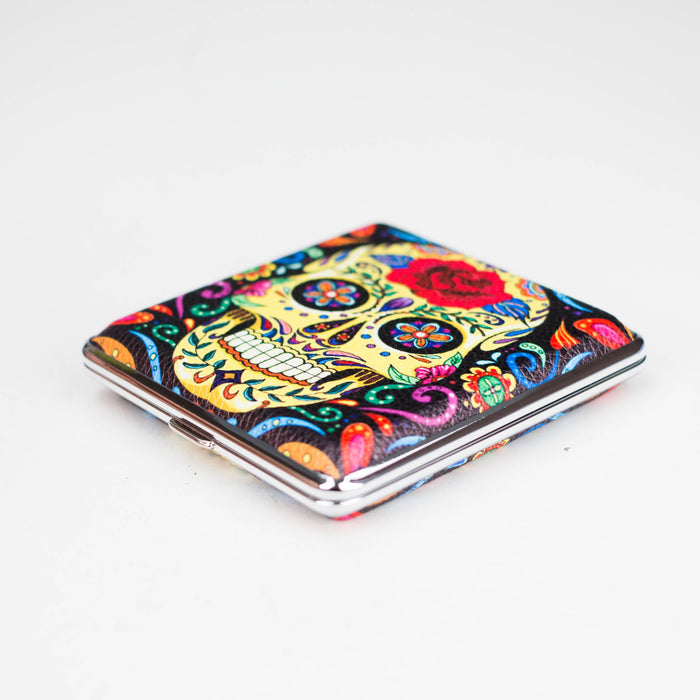 Cigarette Case Sugar Skull Pop Up Metal - 12 DIS [CTC034] Case NIBO Distribution