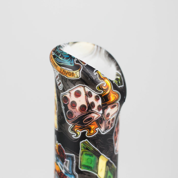 HIT | Art Silicone 10" Tube Water pipe with Glass bowl [HIT313]-Assorted designs Silicone Bongs NIBO Distribution