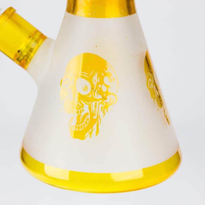 FOGGX | 14" Sandblasted Frosted Big Skull Beaker Water Pipe – 7mm Thick [FT1648ATS] Glass Bong LEHIGH WHOLESALE