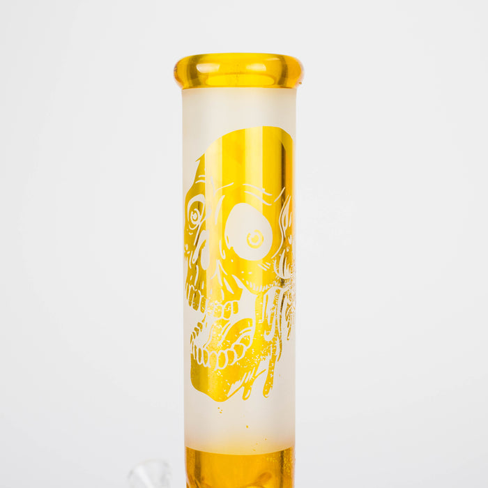 FOGGX | 14" Sandblasted Frosted Big Skull Beaker Water Pipe – 7mm Thick [FT1648ATS] Glass Bong LEHIGH WHOLESALE