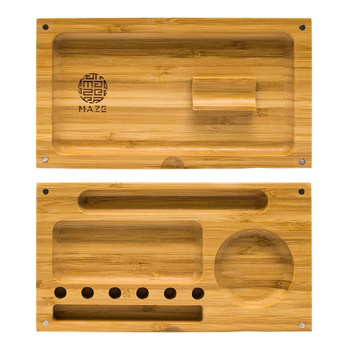 Maze | Back Tuck Bamboo 10X10 Rolling Tray Tray Maple Craft Inc