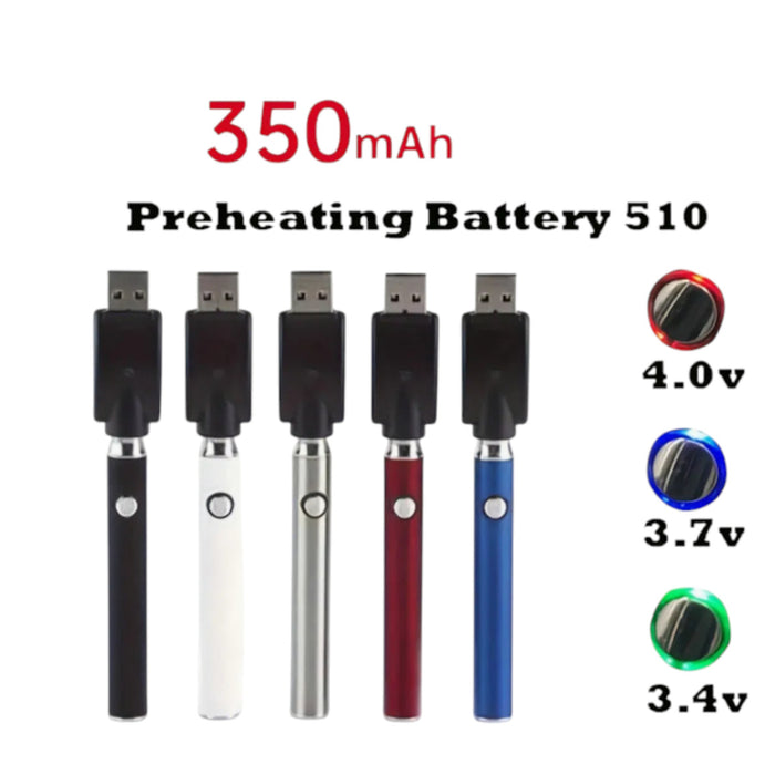 Vertex Slim Variable Voltage 510 Battery (350mAh) 510 Battery Super Supplys Inc