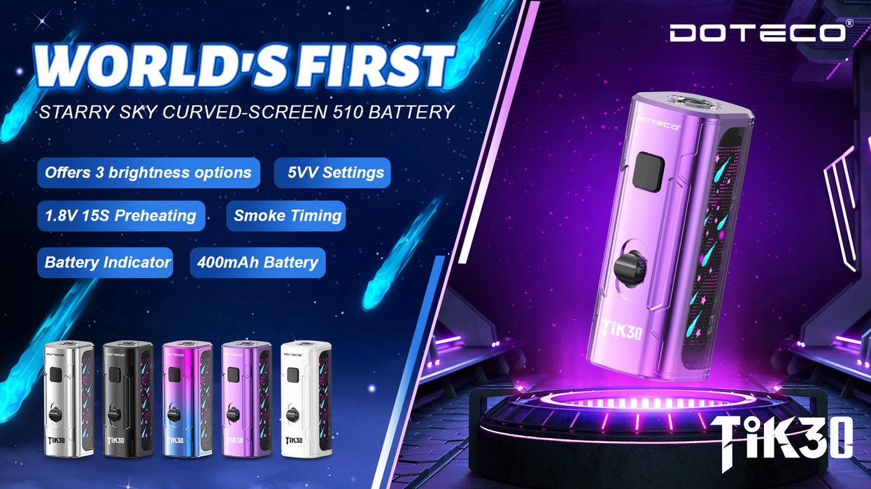 TIK30 Curved-Screen 510 Battery - 10CT 510 Battery Super Supplys Inc