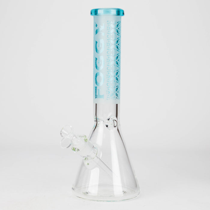 FOGGX | 14" Sandblasted Beaker Glass Water Pipe – 7mm Thick [FT292] Glass Bong LEHIGH WHOLESALE Sky Blue