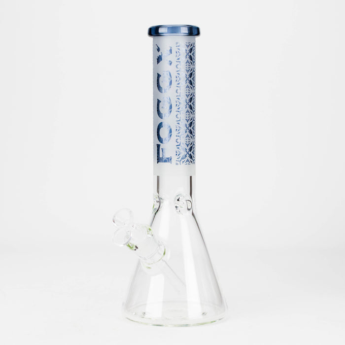 FOGGX | 14" Sandblasted Beaker Glass Water Pipe – 7mm Thick [FT292] Glass Bong LEHIGH WHOLESALE Blue