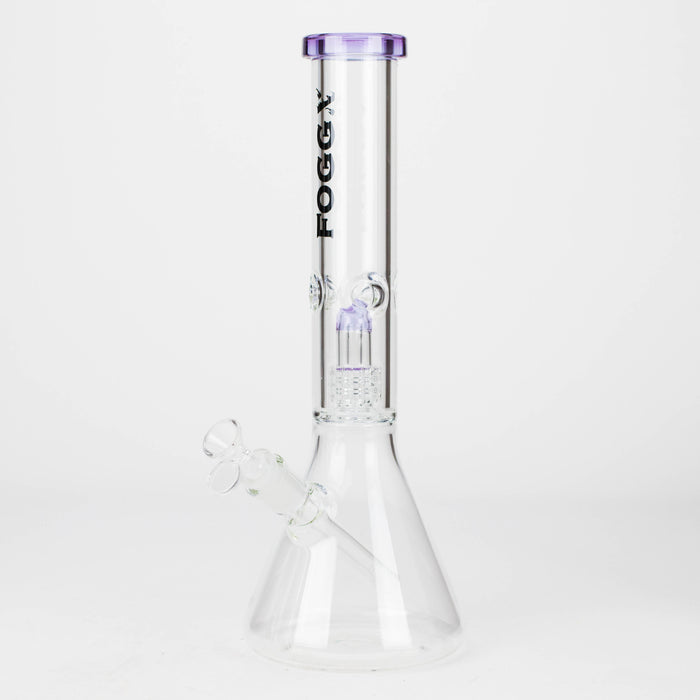 FOGGX | 14" Glass Water Pipe with Percolator [FT187] Glass Bong LEHIGH WHOLESALE Purple