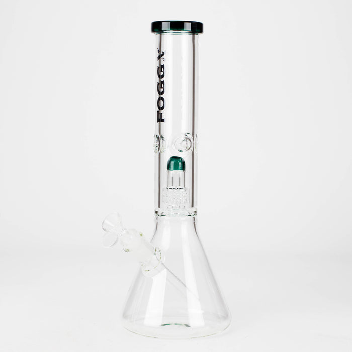 FOGGX | 14" Glass Water Pipe with Percolator [FT187] Glass Bong LEHIGH WHOLESALE Teal