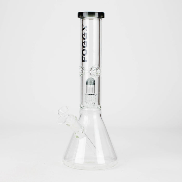 FOGGX | 14" Glass Water Pipe with Percolator [FT187] Glass Bong LEHIGH WHOLESALE Gray