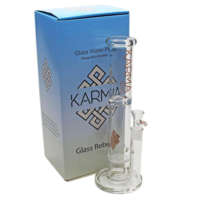 Karma | 14" Honeycomb Glass Bong Glass Bong Maq Distributors Woodgrain