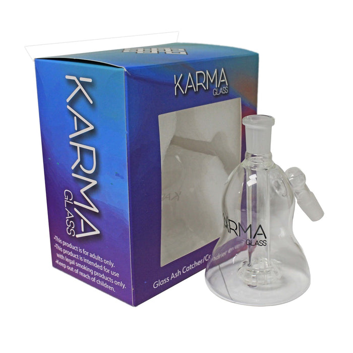 Karma | Glass Ash Catcher Glass 14mm 45deg Circ (Clear) Ashcatcher · Percolator · Filter · Mouthpiece Maq Distributors