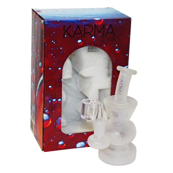 Karma | 6" Sandblasted Hourglass Glass Dab Rig Glass Rig Maq Distributors