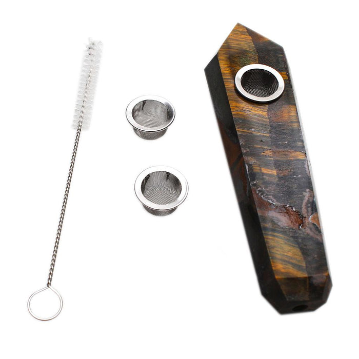 Karma | Tiger's Eye Crystal Pipe Quartz · Stone Pipe Maq Distributors